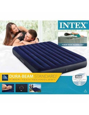 【INTEX】經典雙人加大(新款FIBER TECH)充氣床墊-寬152cm (64759)