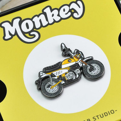 鮑勃の生活館Honda本田小猴子Monkey125金屬徽章機車摩托車胸針別針復古騎士紀念品飾品禮品送男友女友禮物