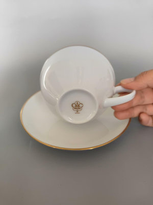 【二手】金標 大倉陶園 白瓷 純白描金咖啡杯紅茶杯整體品相不錯 回流 瓷器 擺件【伊人閣】-1860