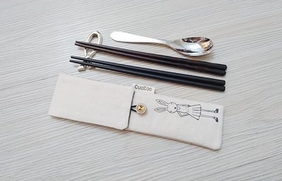 Cuckoo布穀 環保餐具收納袋 筷子袋 組合筷專用 手繪兔子小姐款