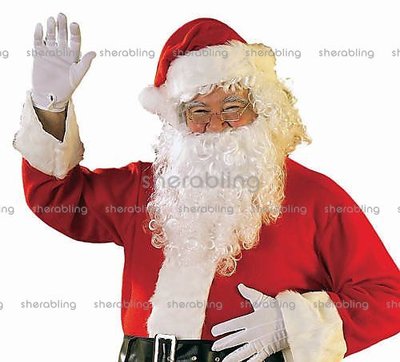 (PR-A_139)COS化裝舞會聖誕帽 聖誕老人鬍子聖誕帽假髮鬍子套裝