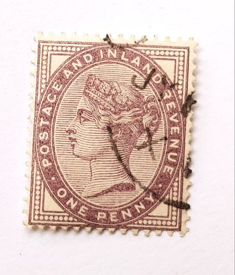 # 1881年 大英帝國郵票 1便士 舊票 圖像是維多利亞女王!