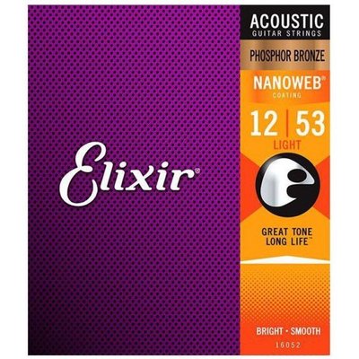 【ELIXIR】EXXF-16052 Nanoweb 薄包覆 磷青銅 木吉他套弦 12-53