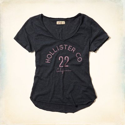 【Hollister Co.】Logo Graphic Tee女海鷗Logo短T----現貨XS