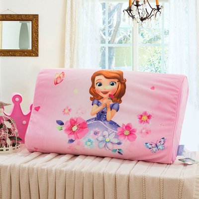 迪士尼兒童乳膠枕床上用品男女童卡通枕頭枕芯