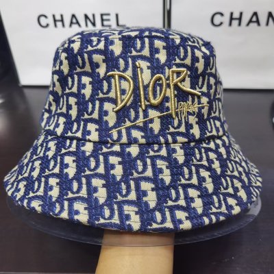 熱銷新款 DIOR 迪奧 D字母老花漁夫帽子女春秋韓版日系百搭盆帽大頭圍帽子圓臉ins帽 明星大牌同款