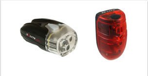 【繪繪】最新上市 Q-LITE 高亮度3顆LED前燈+3D立體尾燈 前燈+尾燈組 黑 白 台灣製造