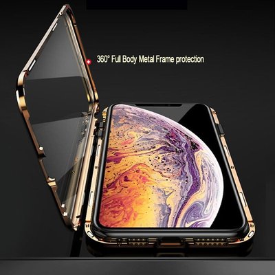 【雙面玻璃】手機殼Iphone SE2 6/6S Plus 7/8 Plus 全包萬磁王金屬邊框磁吸保護殼 防摔防撞殼