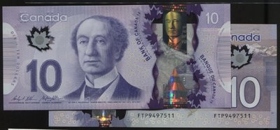 CANADA (加拿大塑膠鈔), P107 , 10-Dollar , ND(2013) , 品相全新UNC