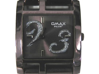 女錶 [OMAX PLUS+ OM-078] 歐馬仕 方型石英錶[古銅金面+鑽字]中性/新潮錶