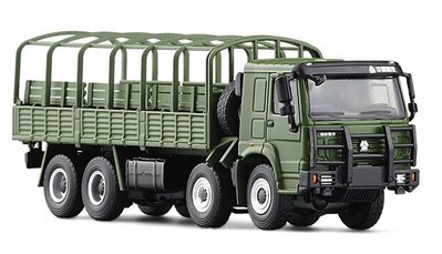 「車苑模型」JKM 1:64 豪沃 8X8 軍事卡車 運兵八輪 平衡軸 合金車身車底