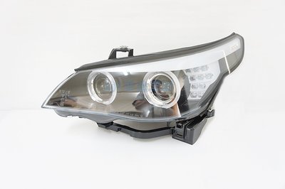 ~~ADT.車燈.車材~~BMW E60 07 08 09 LCI 類F10 3D導光光圈+LED方向燈雙魚眼黑底大燈組