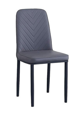 【生活家傢俱】JF-479-4：灰色皮鐵腳餐椅【台中家具】洽談椅 商業空間 造型椅 皮餐椅 書桌椅 PU皮+鐵腳