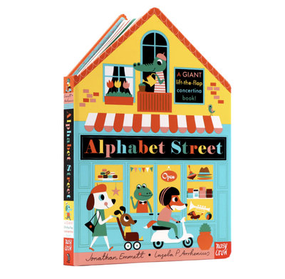 現貨《童玩繪本樂》Alphabet Street 字母街 字母認讀 字母認知 硬頁書 機關書 字母帖 英文字母學習