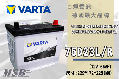 【茂勝電池】NEW VARTA 75D23L 75D23R 華達 銀合金 德國品牌 適用車款 Escape CX-5