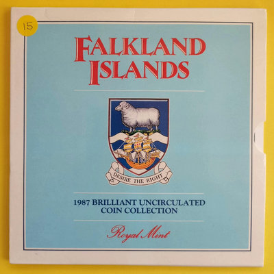 【二手】 福克蘭群島 1987年 套幣 全7 官方卡冊裝 品相如圖108 錢幣 硬幣 紀念幣【明月軒】