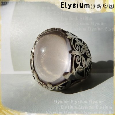 Elysium‧迷霧樂園〈RRQ011A〉尼泊爾‧ 國際戒圍13或13.5_雙層雕刻 粉晶 925銀手工戒指