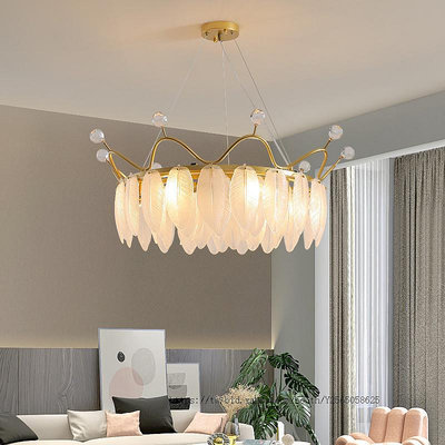 新款北歐臥室燈具ins輕奢皇冠水晶燈現代簡約客廳吊燈