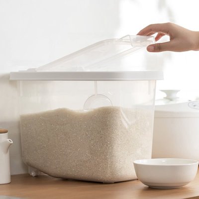 促銷打折 茶花米桶防蟲防潮密封家用20斤帶蓋儲米箱收納裝大米缸*