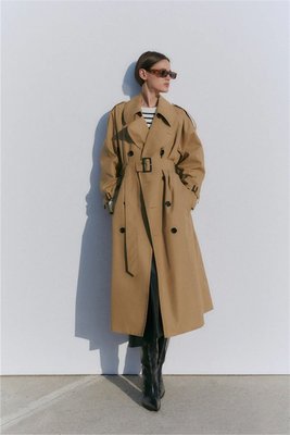 現貨熱銷-大牌潮款Massimo Dutti女裝 秋季設計感長款氣質風衣寬松外套 06737867742 現貨