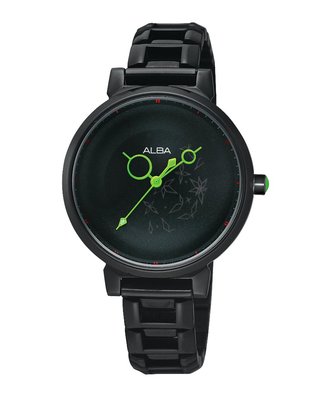 ALBA 雅柏錶 星空泡泡之旅腕錶(AH8083X)-IP黑/綠色指針/30mm