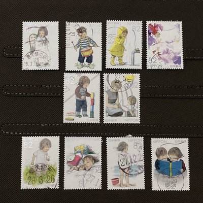 (D28) 外國郵票 日本郵票 已銷戳 童畫 第1 集 10全