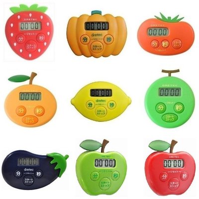 ❤Lika小舖❤日本帶回 DRETEC水果蔬菜造型計時器~草莓/南瓜/番茄/橘子/檸檬/哈密瓜/茄子/青蘋果/紅蘋果