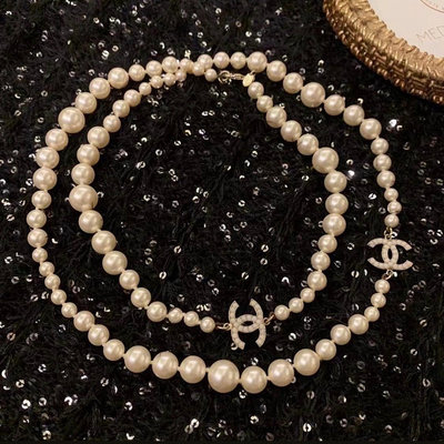 （W39） 週日上新✨ N2V✨VINTAGE✨百搭美物✨ CHANEL 香奈兒Chanel Chanel 絕美珍珠雙C長項鍊