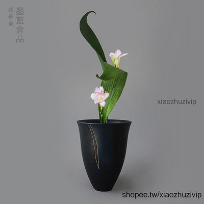 ??日本進口池坊花器插花器皿日式花道禪意輕奢陶瓷創意乾花花瓶擺件乾燥花