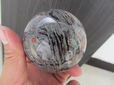 [Disk水晶][有球必應]彩色千層幽靈水晶球(64mm352g)送木製球座GB-20