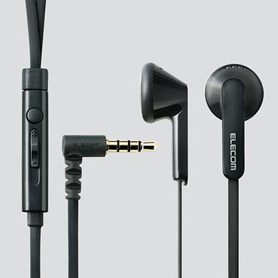 平廣 送袋 Elecom EHP-IS3510M 耳塞式 耳機 可調音量線控 3.5mm 有線 黑色