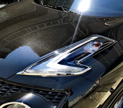 圓夢工廠 Nissan Juke 2015 16 17 18 ~ on 改裝 鍍鉻銀 車燈框飾貼 日型燈框 日行燈框
