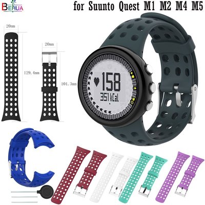 Suunto Quest M1 M2 M4 M5 M 系列替換錶帶腕帶配件的矽膠錶帶腕帶配件 pulseira 手鍊