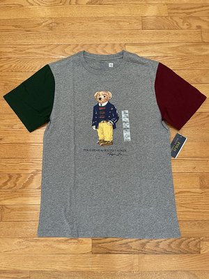 【Polo Ralph Lauren】RL 大男童男生 小熊 泰迪熊 熊熊拚色短袖T恤 Logo短t 純棉T恤