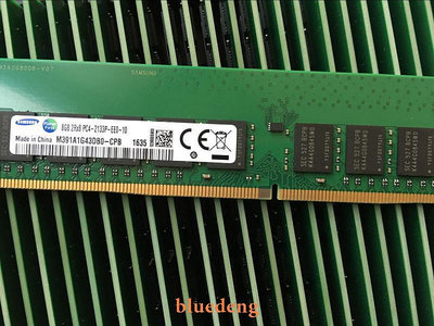 三星8G 2RX8 PC4-2133P-EE1 純ECC伺服器記憶體 UDIMM 8G DDR4 2133