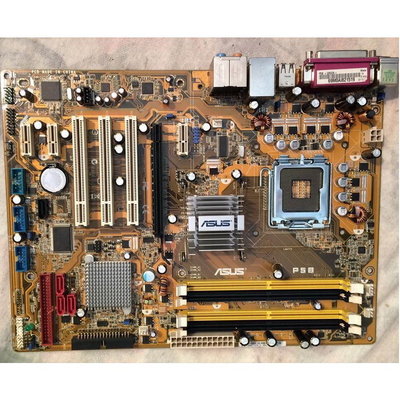 華碩 P5B 主機板、775腳位、Intel P965晶片組、DDR2記憶體【 支援最大8G 】PCI-E、良品附檔板