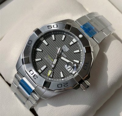 TAG HEUER Aquaracer Calibre 5 灰色面錶盤 銀色不鏽鋼錶帶 男士 自動機械錶 WBD2113.BA0928 豪雅 競潜 300M