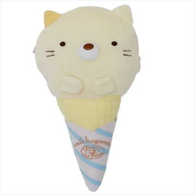 日貨 角落小夥伴 貓咪 零錢包 冰淇淋 毛絨 娃娃 玩偶 包包 Sumiko 角落生物 正版 J00015157