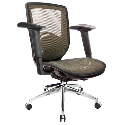 GXG 短背全網 電腦椅 (鋁腳/2D後靠滑面扶手) 型號81Z6 LU2JM