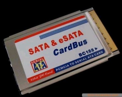 NECXG PCMCIA轉 ESATA+SATA卡VT6421A蕊片不露頭