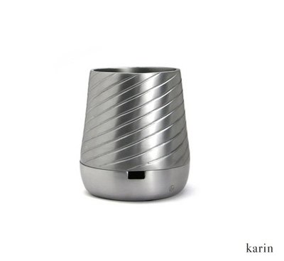 GOODFORIT / 日本Karin Alx Pot w/saucer Diagonal流線鋁製花器/兩色