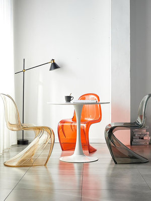 專場:透明椅子潘東椅亞克力S型創意簡約代ins靠背化妝凳書桌餐椅