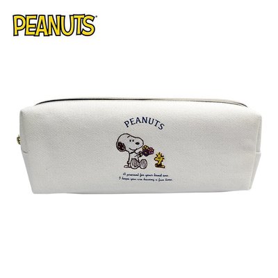 史努比 刺繡 雙層筆袋 鉛筆盒 筆袋 Snoopy PEANUTS 日本正版【381656】