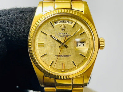 【黃忠政名錶】 勞力士 Rolex 1803 Day Date 原裝布紋 sigma 面盤 cal.1556 36mm 日本製原廠錶帶 約1971年產