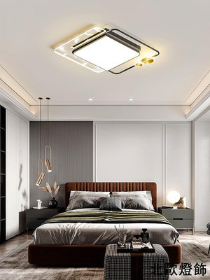 羽毛吸頂燈北歐 大廳客廳簡約現代 創意個性方形LED臥室燈