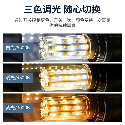 快速出貨 燈泡LED節能燈E14小螺口E27螺紋家用超亮照明三色變光玉米燈吊燈