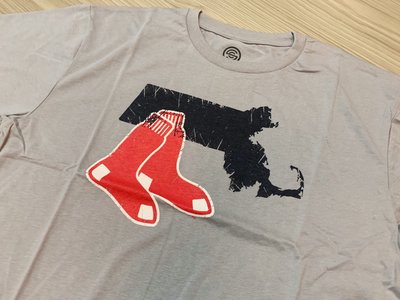 JFK 美國 MLB 波士頓紅紅襪隊 BOSTON RED SOX 官方正版T恤 灰/LOGO配色