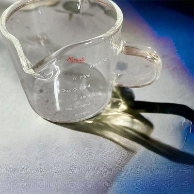 ✨愛鴨咖啡✨義式濃縮量杯 雙口刻度量杯 盎司杯 玻璃杯 奶精杯 小量杯 刻度杯 75ml