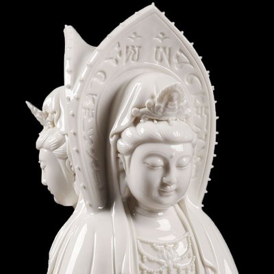 特價德化陶瓷南海三面觀音像佛像居家供奉家用站立白瓷觀世音菩薩擺件
