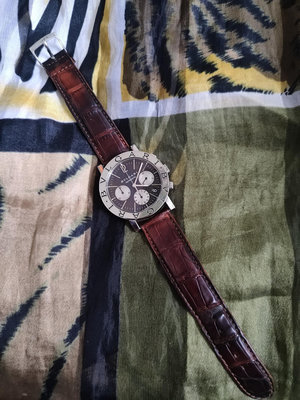 寶格麗計時機械男錶BVLGARI一元起標 手錶 競標商品 計時碼錶 自動上鍊 自動上鍊 瑞士經典 時尚計時腕錶